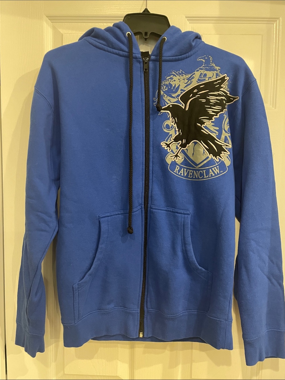 Ravenclaw Crest Zip-Up Hoodie - Blue